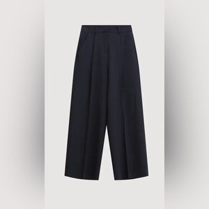 Oak + Fort, Pleated Wide Leg Dress Pants in Black
